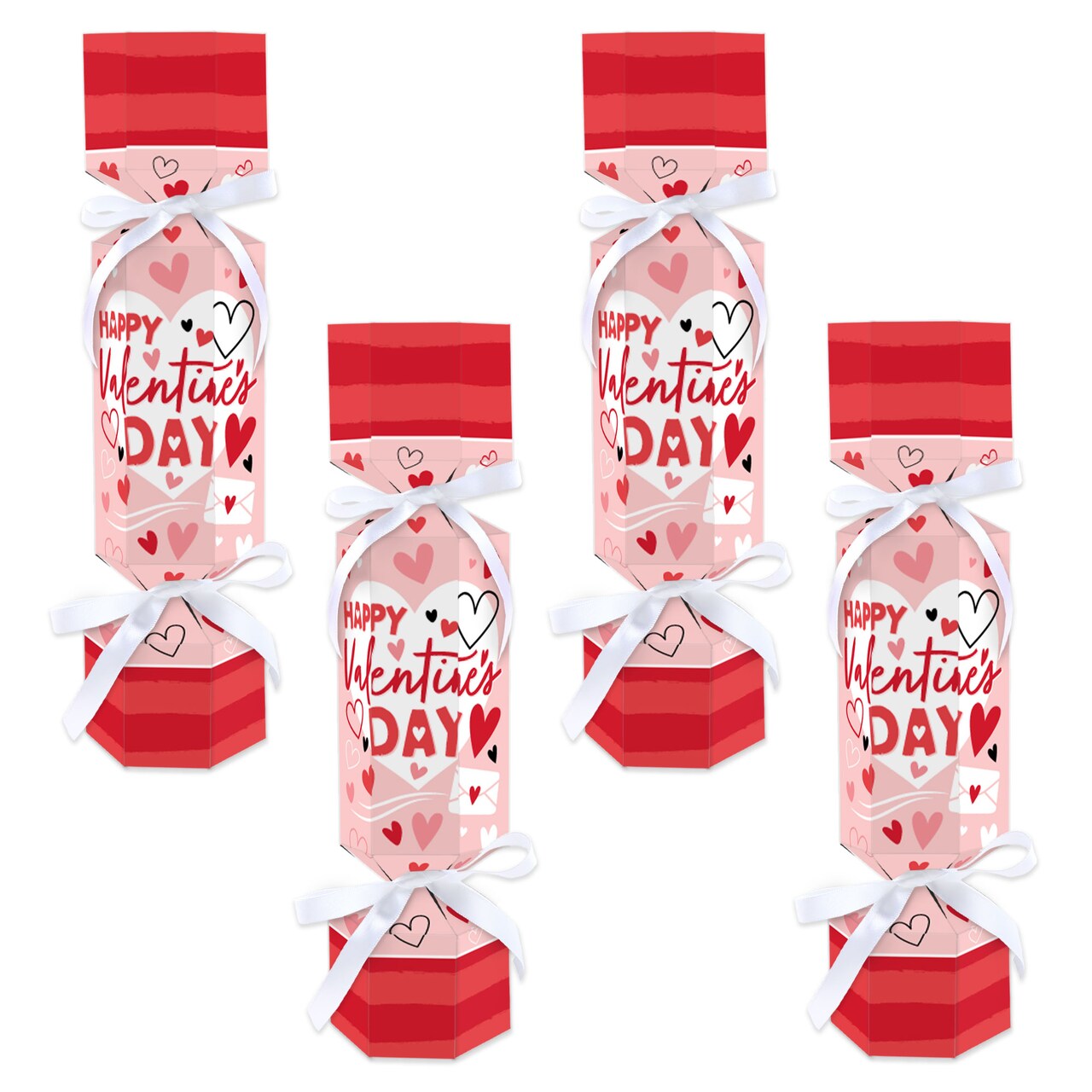 Big Dot of Happiness Happy Valentine’s Day - No Snap Valentine Hearts Party Table Favors - DIY Cracker Boxes - Set of 12